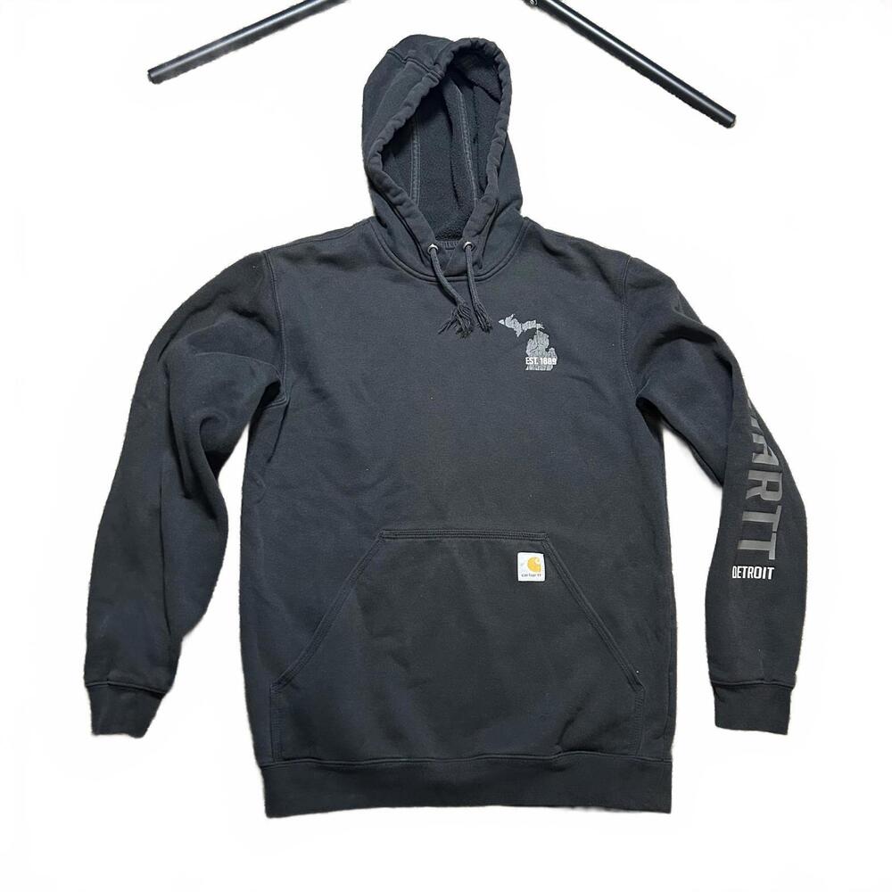 Carhartt Black‎ Loose Fit Hoodie with Michigan Print Size Small